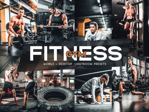 Gym and fitness Lightroom preset example — high-contrast, powerful athletic training photo