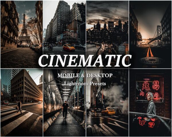 50 cinematic Lightroom preset examples — dark, moody city night photos with dramatic contrast