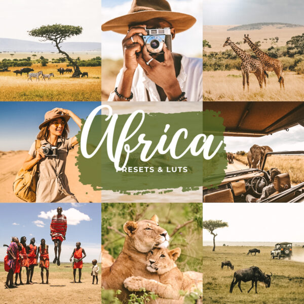 Africa wildlife Lightroom preset example — vibrant safari landscape with rich earth tones