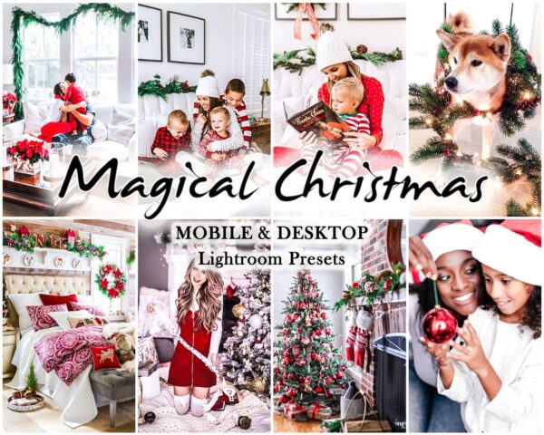 warm, cosy Christmas Lightroom preset example — festive portrait with holiday atmosphere