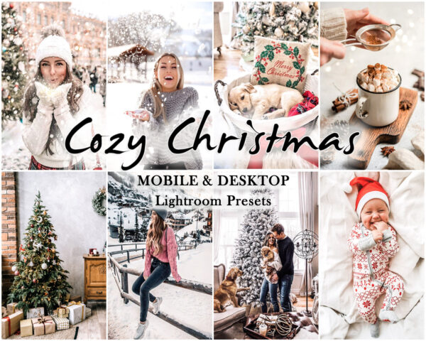 10 warm, cosy Christmas Lightroom preset example — festive portrait with holiday atmosphere
