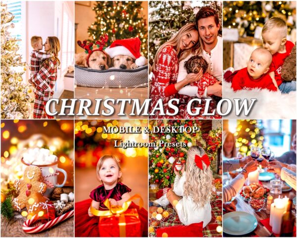 10 warm, cosy Christmas Lightroom preset example — festive portrait with holiday atmosphere
