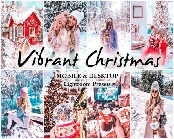 15 vibrant, colourful Christmas Lightroom preset example — festive portrait with holiday atmosphere